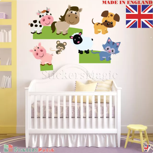 Farm Animal Pig Cow Sheep Nursery Kids Baby Boy Girl Wall Stickers Decal Décor