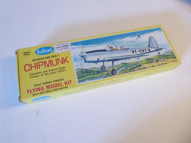 DE HAVILLAND DHC-1 Chipmunk Balsa Tissue Scale Model Wingspan 17ins ...