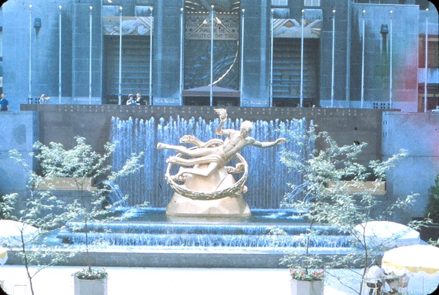 ONYC Original Slide - 1960s New York City Downtown Rockefeller Plaza #8