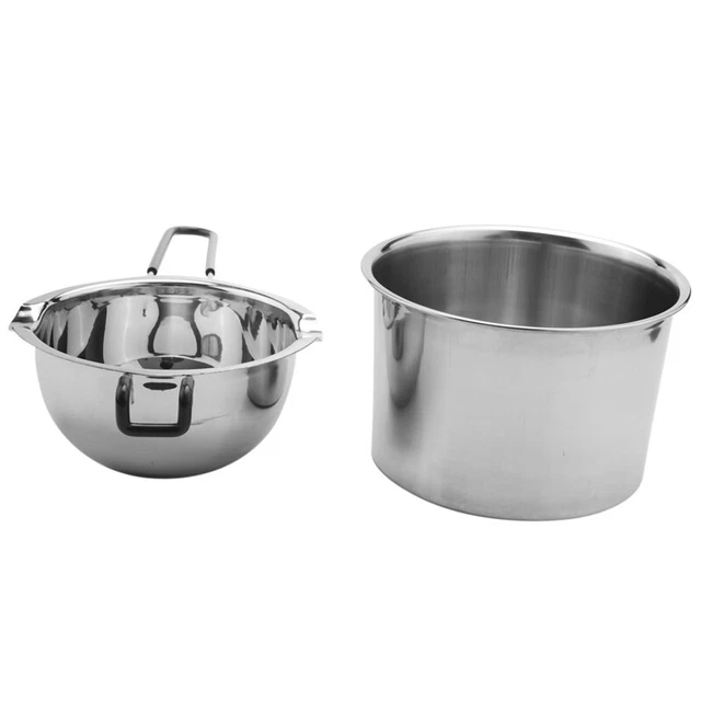 Paquete de 2 ollas de doble caldera juego olla de fusión de acero inoxidable para fundir de Scho G7F9