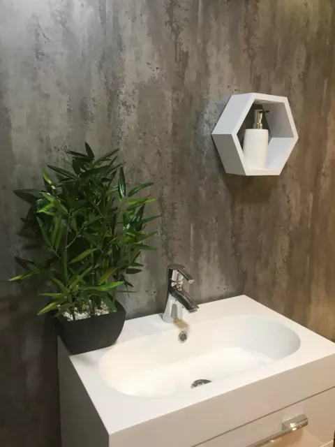 Loft Concrete Grey Bathroom Wall Panels Shower Wet Wall PVC Kitchen Cladding 3
