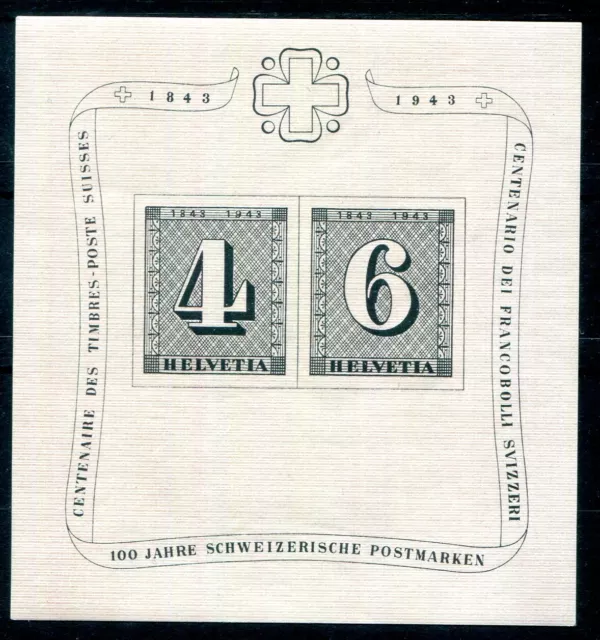 SCHWEIZ 1943 BLOCK8 ** POSTFRISCH minimale Randfehler (F6786