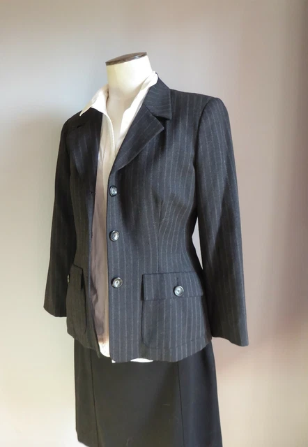 Veste A. Manoukian – Gris, Taille 38 – Laine Et Coton, Occasion Très Bon état