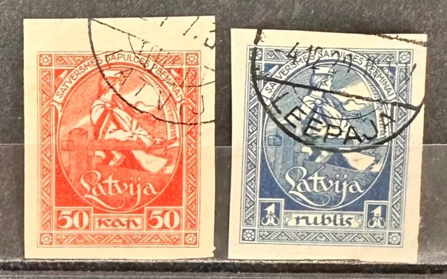 Latvia, Latvija, Sc 70a-71b; Mi 42B-43B used/O