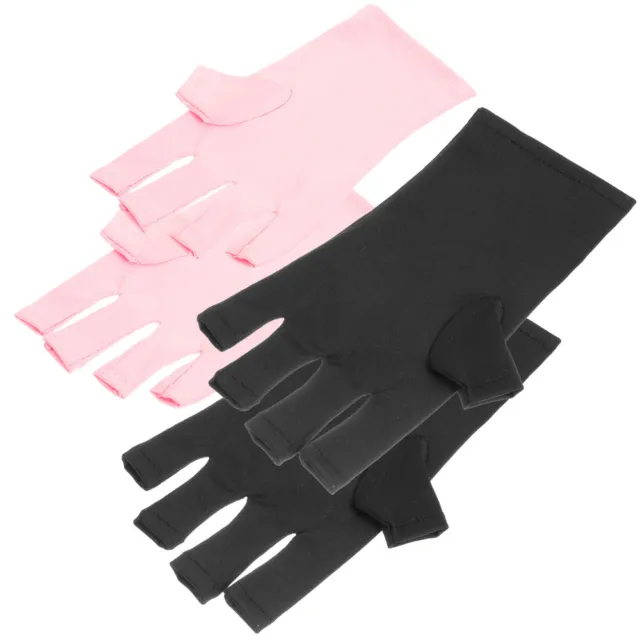 2 pares de guantes de manicura UV de salón guantes de manicura guantes de lámpara UV para arte