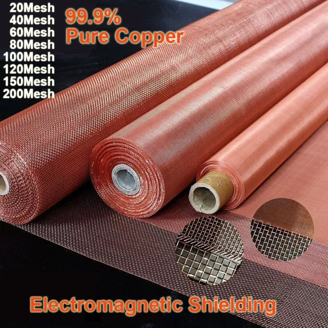 1m Pure Copper Filter Metal Shielding Coarse Dense Gauze Mesh 20 Mesh ~ 200 Mesh