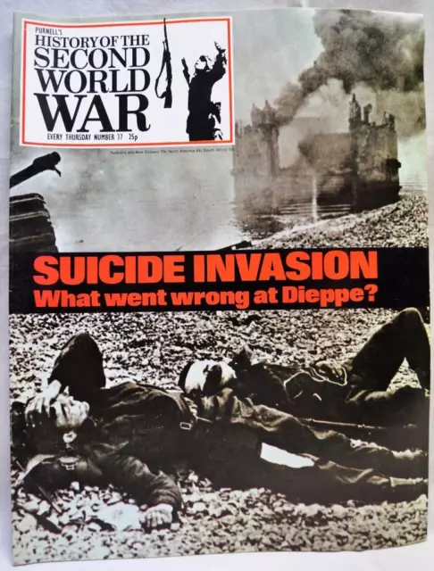 Purnell's History Of The Second World War Magazine Wwii Dieppe Raid Vintage 1972