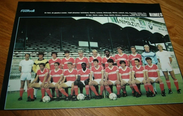 FOOTBALL POSTER BONNEVAY LAUREY ANIGO EQUIPE TEAM OLYMPIQUE MARSEILLE 1986-87