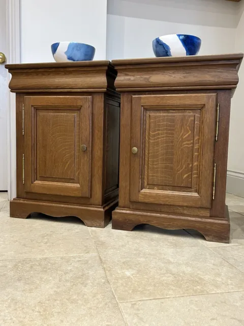 Stunning Pair French Louis Philippe Style Cupboard Bedside Tables Cabinet Sturdy