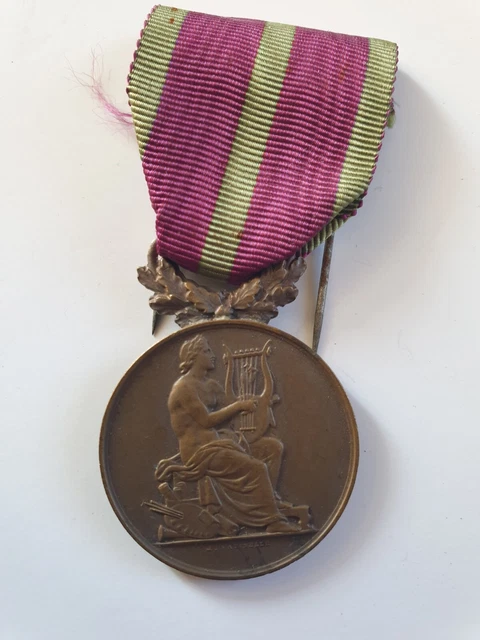 Médaille Ancienne En Bronze Argenté 'La Musique' Par F. RASUMNY - Périgueux 1906 - Occasion