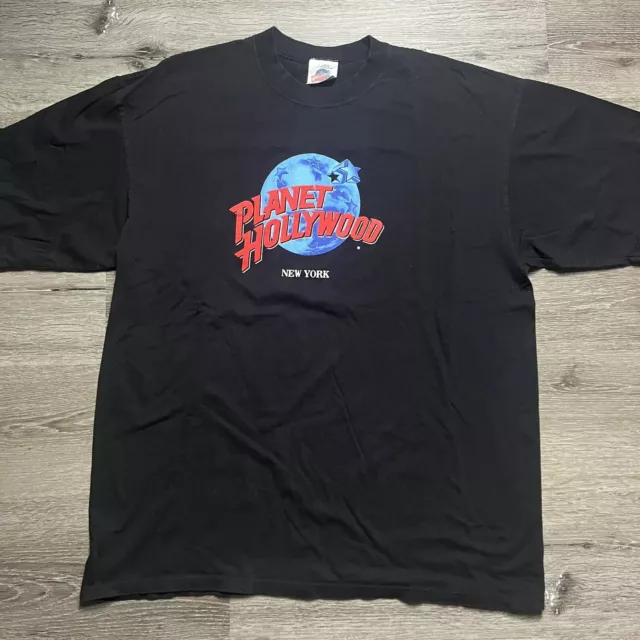 Vintage 90s Planet Hollywood New York Shirt XL Made USA Logo Theme Park