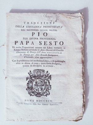 BOTTARI Giovanni LEZIONI TRE SOPRA IL TREMOTO Pagliarini 1748 In Roma 