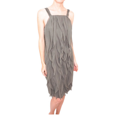 White by Vera Wang Women's Chiffon Ruffle Cocktail Mini Dress Size 6 Gray