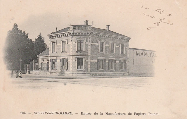 CPA 51 CHALONS sur MARNE Entrée de la Manufacture de Papiers Peints