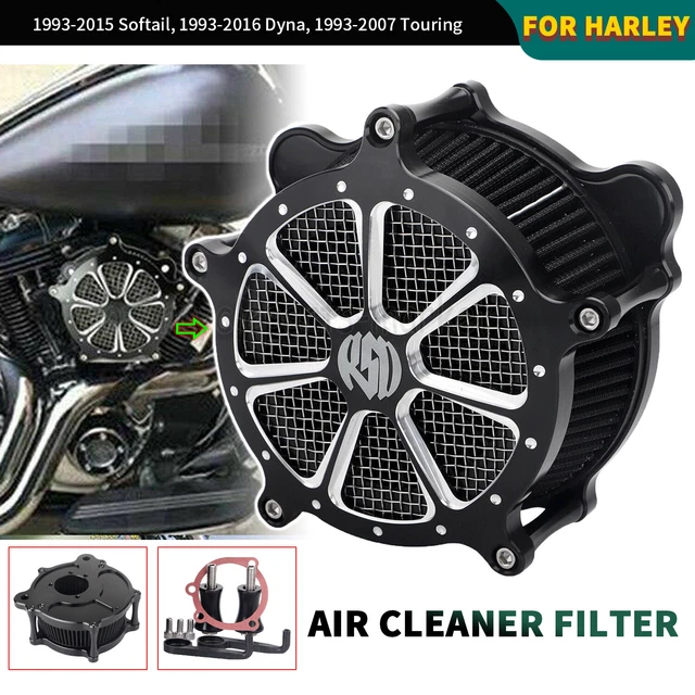 CNC Air Cleaner Black Filter Kit For Harley Dyna Low Rider Wide Glide Road King