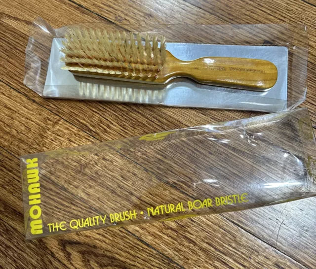 Vintage Boar Bristle Hardwood Handle Hair Brush with box