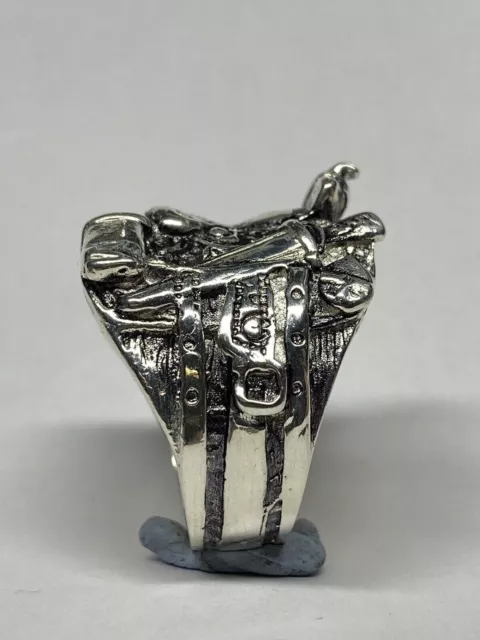 Silver Plated Solid Traditional Romany Saddle Ring Sizeable To Order