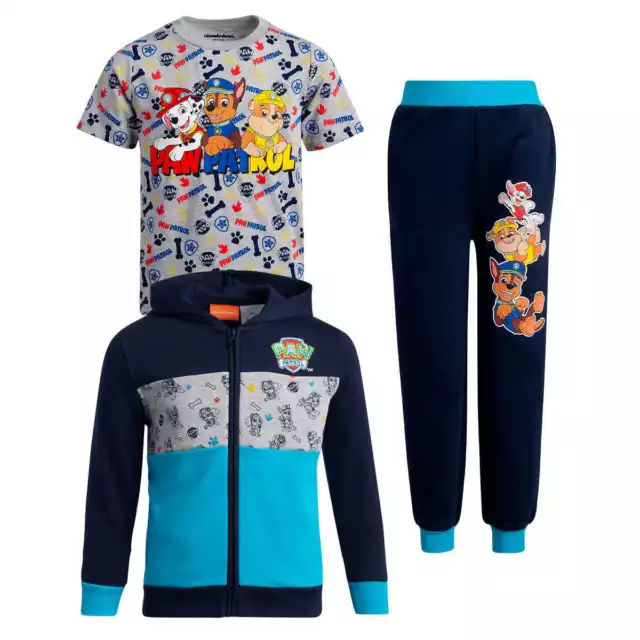 Paw Patrol Size 6 Boys Hoodie Jacket Jogger Sweat Pants T Shirt 3 Piece Set NEW