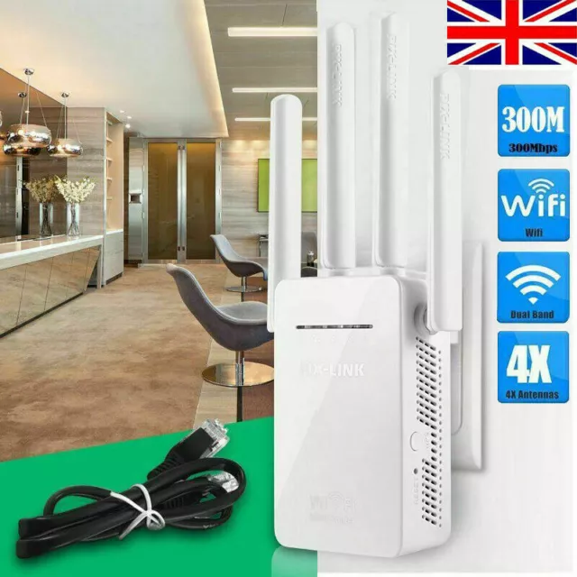 Wifi Repeater Wireless Router Range Extender Signal Booster with Antenna Sky Wps