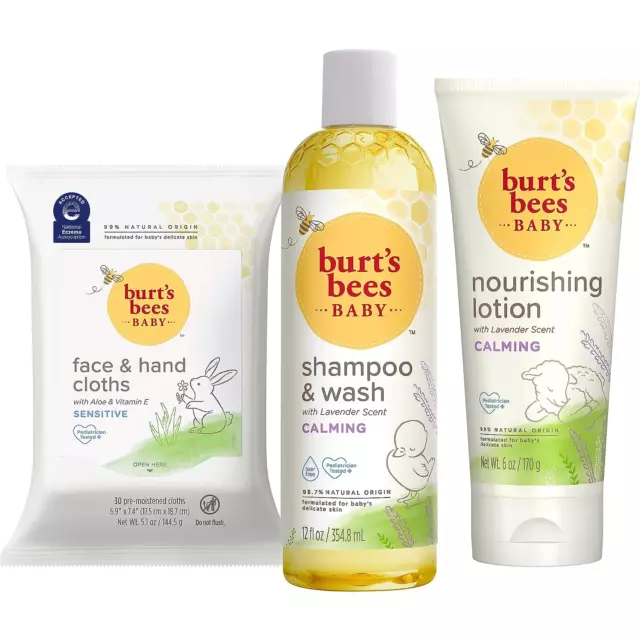 Burt’S Bees Baby Gift Set for Baby Showers, Includes Baby Shampoo and Wash, Baby