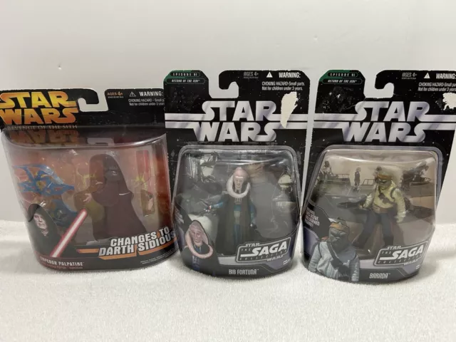 Vintage 2005/2006  Star Wars The Saga  Figures, Lot Of 3, New In Package