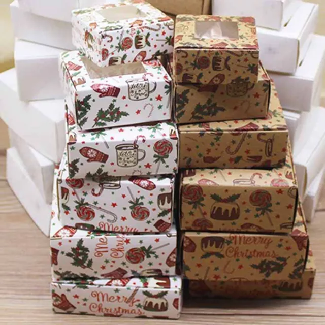 for candy Multi-size DIY Christmas gifts box package box kraft window gift box