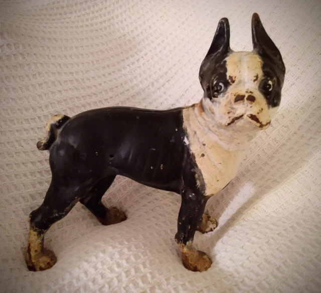 Door Stop Antique Hubley Boston Terrier Cast Iron