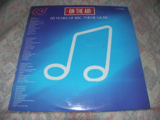 ON THE AIR, 60 YEARS OF BBC THEME MUSIC, double vinyl LP, good condition.