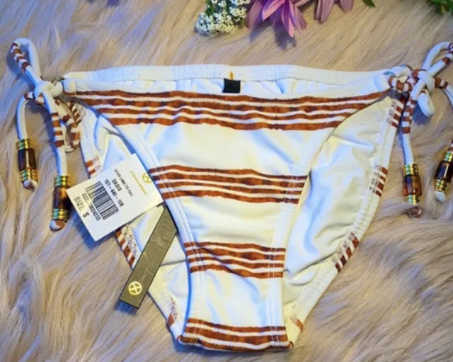 Vix Paula Hermanny Oasis Long-Tie Bikini Bottom Swimwear Striped Multi Size Med