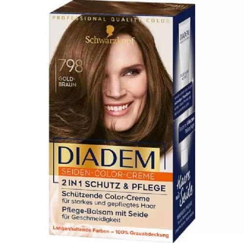 1 X Schwarzkopf Diadem 798 Marron Doré Soie Couleur Crème Coloration Cheveux