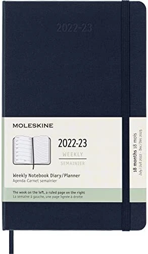 Moleskine Classic 18 Month 2022-2023 Weekly Planner, Hard Cover