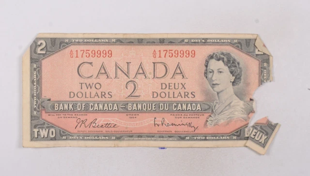 CrazieM World Bank Note - 1954 Canada 2 Dollars - Collection Lot m699