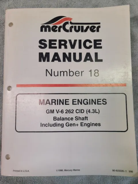 Mercruiser 8232261 Gm V-6 262 Cid (4.3L) Service Manual