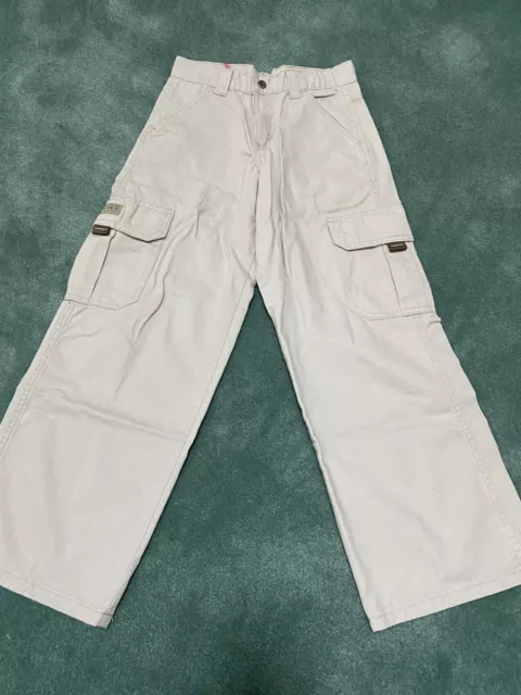 Wrangler Boys Beige Khaki Cargo Pants, Size: 10 Regular