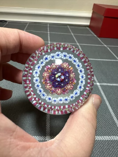 Vintage Baccarat Millefiori Art Glass Paperweight