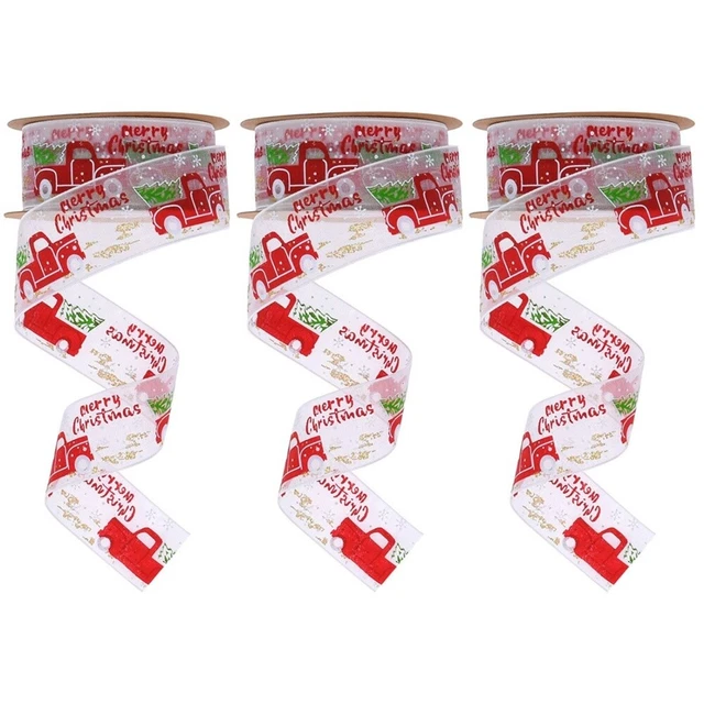 3 rollFeiertagsband für Bögen en Weihnachten Bänder Nützlich Festival Party Bänd