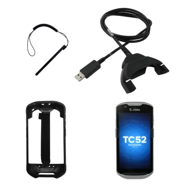 Zebra TC520K-1PEZU4P-A6 PDA Kit with Rubber Boot, Snap-On Charger, Stylus