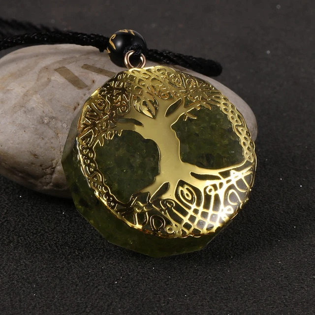 Tree Of Life Healing Stone Protection Orgone Energy Generator Pendant Necklace