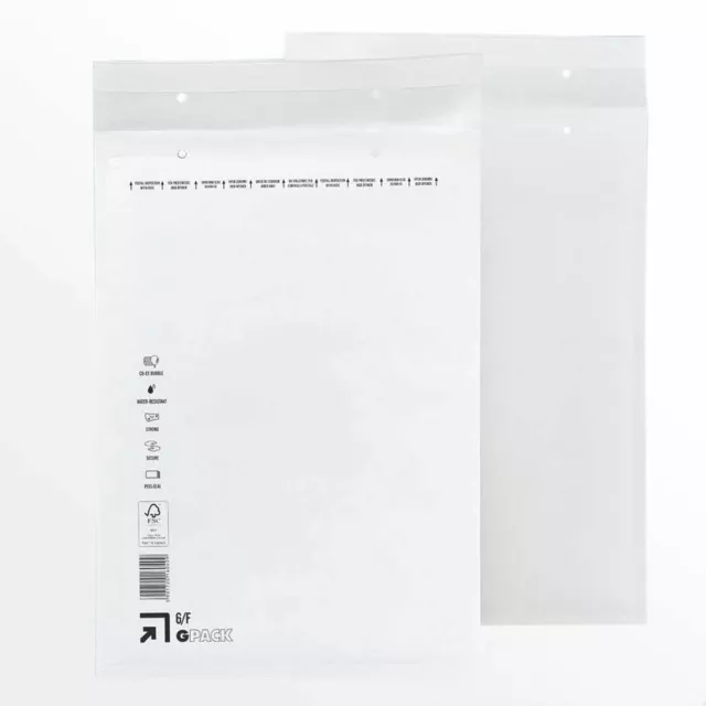 100 x Luftpolstertaschen Versandtaschen Größe F/6 (235 x 350 mm) DIN A4+ - Weiss