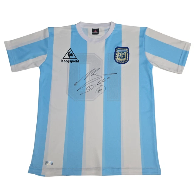 Maillot Vintage Le Coq Sportif Argentine Mano De Dios Maradona 1986 - Taille M