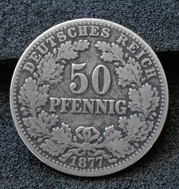 50 Reichs PFENNIG Stück 1877 C Deutsches Reich Kaiserreich alte Silber Münze