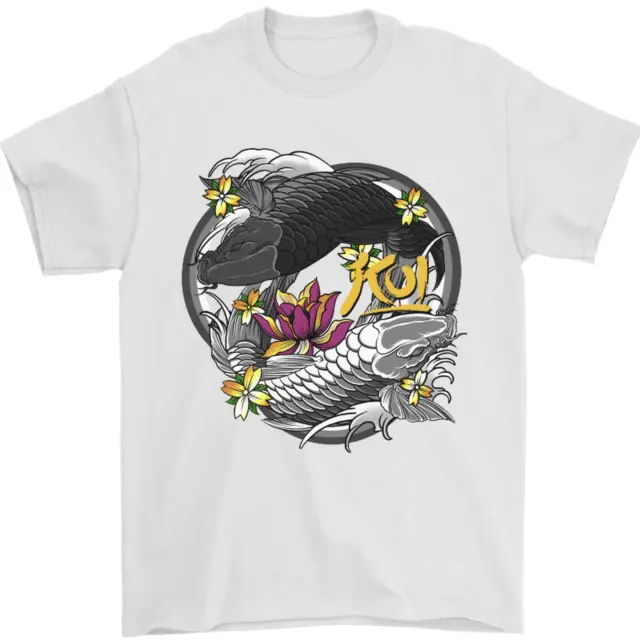 Koi Carpa Yin And Yang Pesce Stagno Uomo T-Shirt 100% Cotone