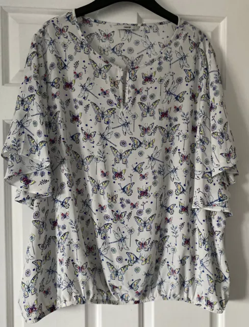 New Really Pretty George Butterfly Blouse  Size 22