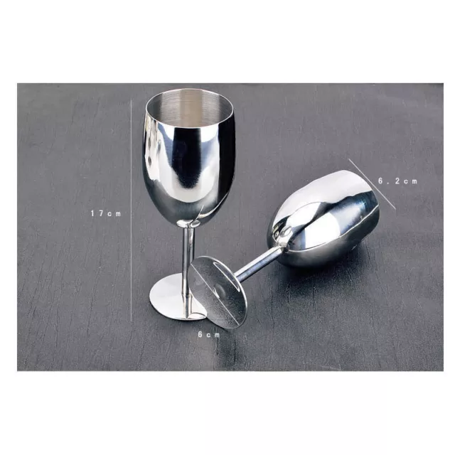 4PCS 265ml Stainless Steel Wine Glasses Goblets Champagne Party Banquet 3