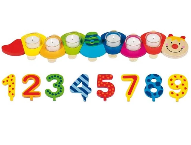 Goki Candeline Compleanno Bianche - 10 Pezzi, Diametro 1,3 Cm, Lunghe 10 Cm - Per Treno E Anelli Grimm's