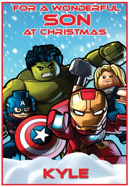 Personalised Marvel Avengers Themed Christmas Cards (Choice of 2)