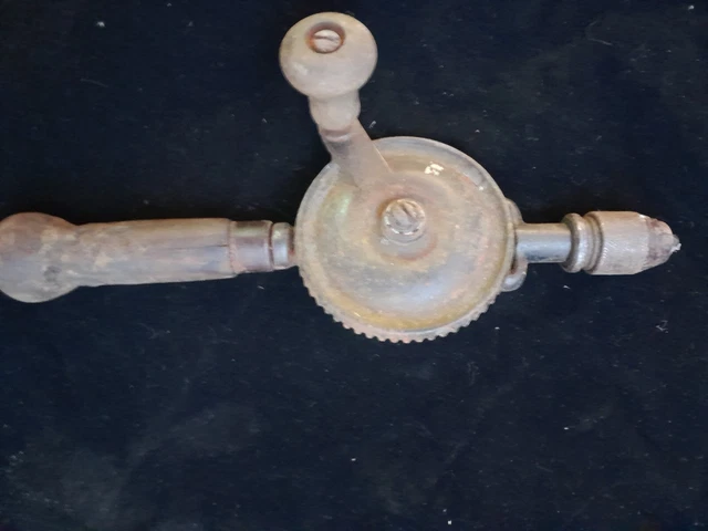 Ancienne Perceuse à Main Chignole - 24 Cm De Long - Outil Vintage Occasion