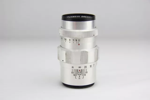 Feinmess Dresden Bonotar 105mm 1:4.5 Red V M42 Mount # 8506