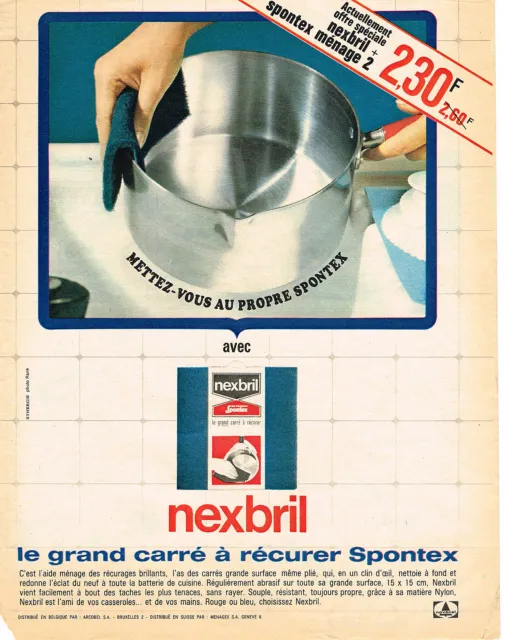PUBLICITE ADVERTISING 055 1966 SPONTEX éponge spéciale vaisselle