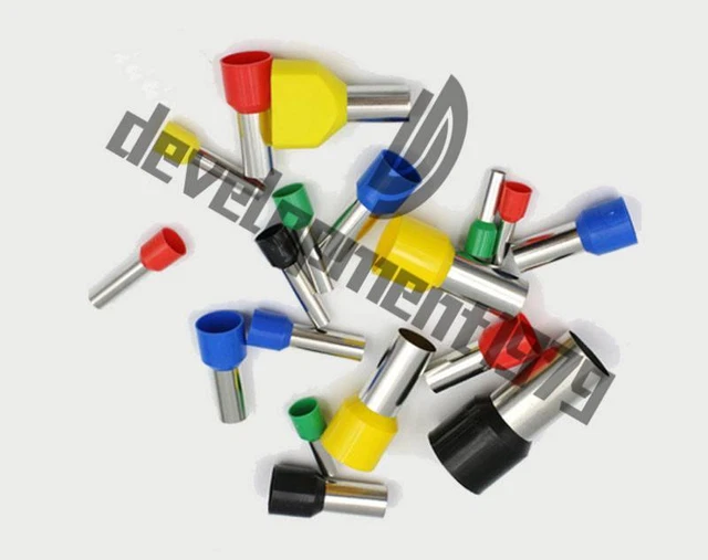 100pcs Insulated Cable End Terminal Wire Terminal Sleeves E1012 18AWG 1.0mm 2 Red
